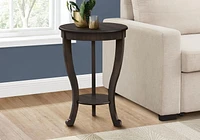 Monarch Specialties Accent Table, 2 Tier, Bedroom, End, Lamp, Nightstand, Round, Side Table, Brown Veneer, Traditional