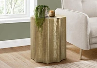 Monarch Specialties Accent Table, Drum, Side, End, Nightstand, Lamp, Living Room, Bedroom, Gold Metal, Contemporary, Modern