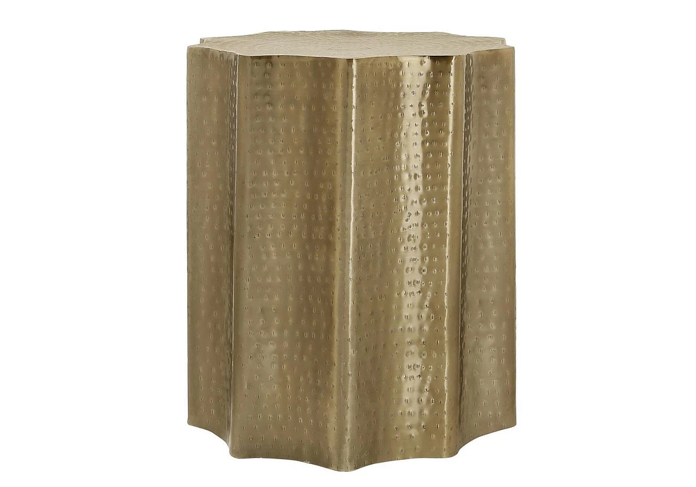 Monarch Specialties Accent Table, Drum, Side, End, Nightstand, Lamp, Living Room, Bedroom, Gold Metal, Contemporary, Modern