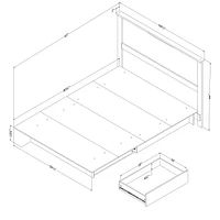 Platform Bed and Headboard Set from the collection Step One South Shore