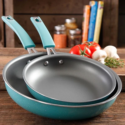 The Pioneer Woman Vintage Speckle 2-Pack Turquoise Non-Stick Skillet Set