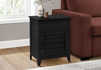 Monarch Specialties Accent Table, Nightstand, Storage Drawer, End, Side Table, Bedroom, Lamp, Storage, Black Veneer, Transitional