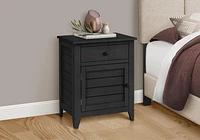 Monarch Specialties Accent Table, Nightstand, Storage Drawer, End, Side Table, Bedroom, Lamp, Storage, Black Veneer, Transitional