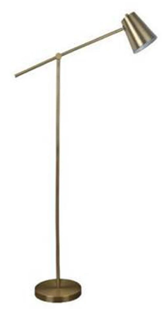 FLOOR LAMP<br>ANTIQUE BRASS FINISH