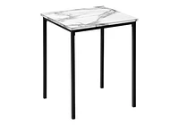 Monarch Specialties Table Set, 3pcs Set, Coffee, End, Black Metal, White Marble Look Laminate, Contemporary, Modern