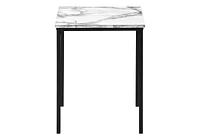 Monarch Specialties Table Set, 3pcs Set, Coffee, End, Black Metal, White Marble Look Laminate, Contemporary, Modern