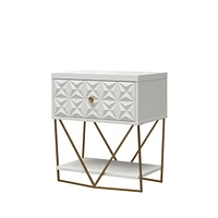 CosmoLiving Blair Accent Table, White