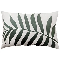 hometrends Embroidered Leaf Decorative Cushion