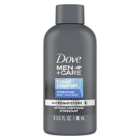 Dove Men Clean Comfort Hydrating Travel Body Wash with 24hr Nourishing Micromoisture, 88 ml Body Wash