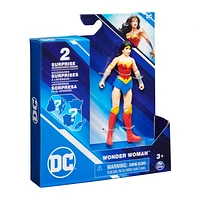 DC Comics, 4-Inch Wonder Woman Action Figure with 3 Mystery Accessories, for Kids Aged 3 and up