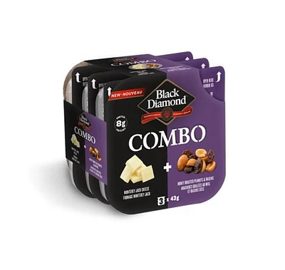 Black Diamond Combos Monterey Jack Snacks, 3 packs x 43 g, 129 g