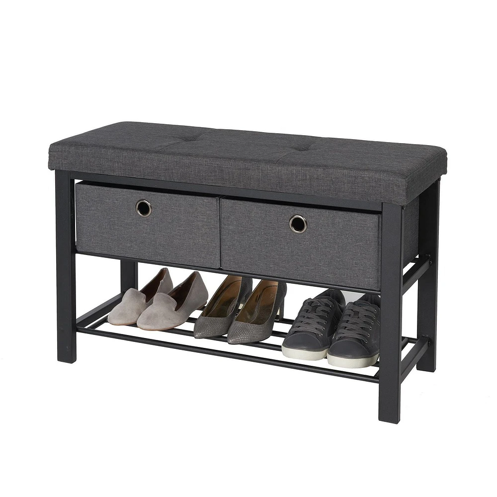 neatfreak! Cushioned Shoe Storage Bench with Drawers