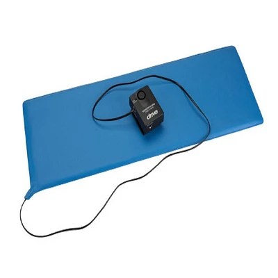 Drive Medical Black/Blue Pressure Sensitive Bed Chair Patient Alarm, 11" x 30" Bed Pad