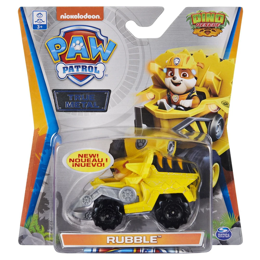 PAW Patrol, True Metal Rubble Collectible Die-Cast Vehicle, Dino Rescue Series 1:55 Scale