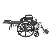 Drive Medical Black Viper Plus Light Weight Reclining Wheelchair with Elevating Leg Rests and Flip Back Detachable Arms, 12" Seat