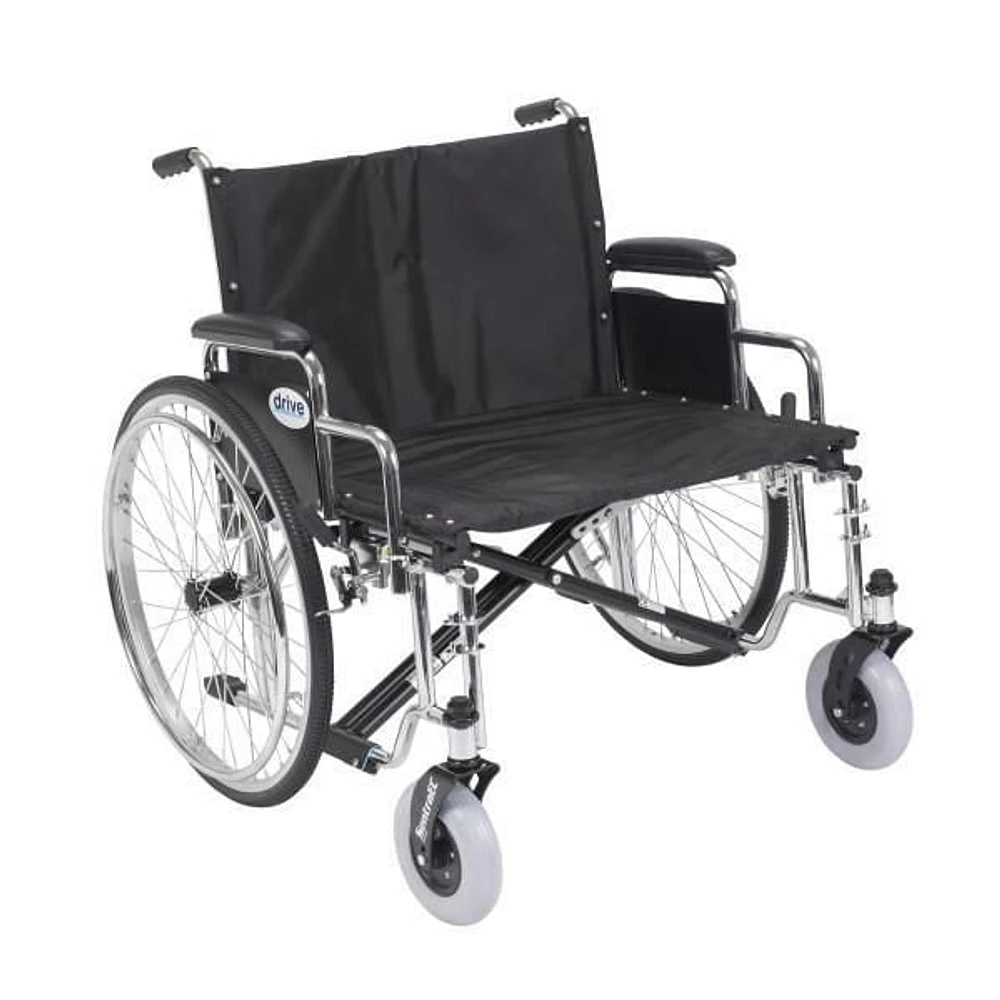 Drive Fauteuil roulant extra large et robuste Sentra EC, accoudoirs de bureau amovibles, siège de 66,04 cm