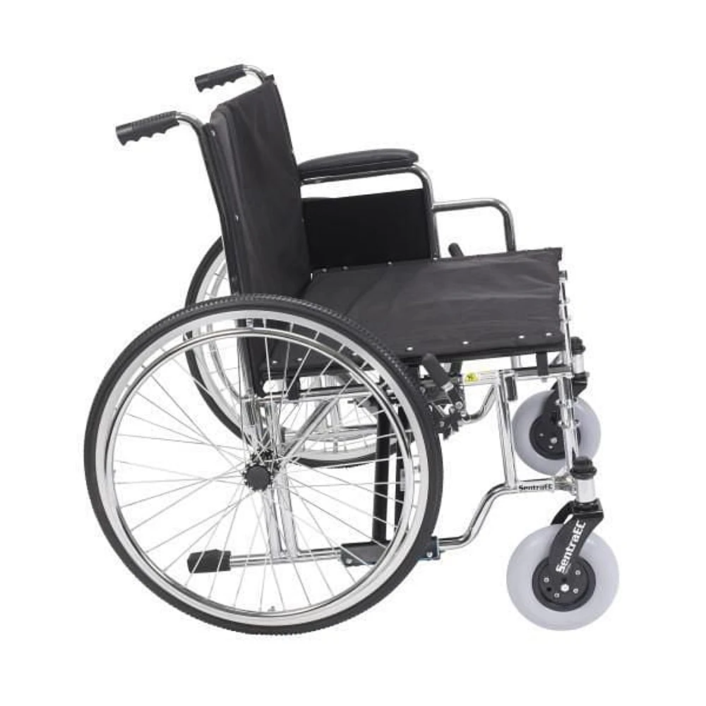 Drive Fauteuil roulant extra large et robuste Sentra EC, accoudoirs de bureau amovibles, siège de 66,04 cm