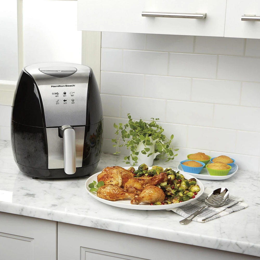 Hamilton Beach 35065C Digital Air Fryer with Nonstick Basket, 3.2 Quart