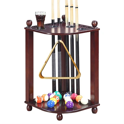 Hathaway Regent Corner Floor Mahogany Finish Cue Rack