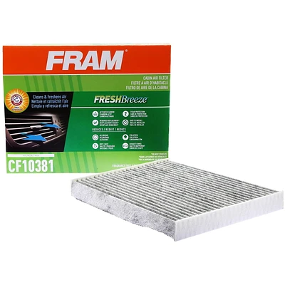 Filtre à air d’habitacle CF10381 Fresh Breeze de FRAM 98 % d'efficacité de filtration