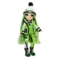 Rainbow High Winter Break Jade Hunter – Green Winter Break Fashion Doll and Playset with 2 complete doll outfits, Snowboard and Winter Doll Accessories, Great Gift for Kids 6-12 Years Old