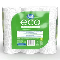 Great Value ECO Essuie-tout, 6 rouleaux géants, 105 feuilles 105 feuilles, format adaptable