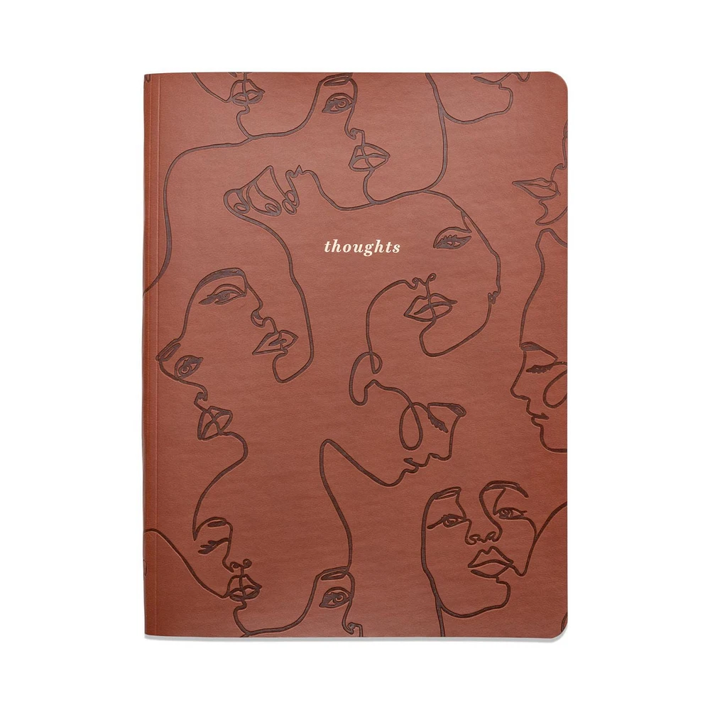 THINK INK LEATHERETTE JOURNAL- TERRA COTTA THOUGHTS, 6in x 8in, 180 pages