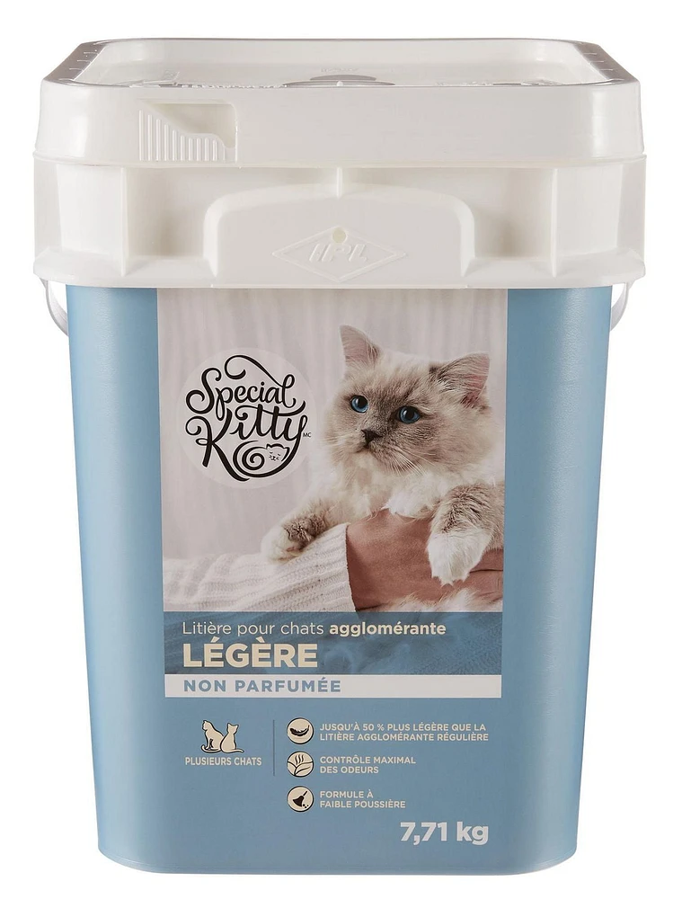 Litière agglomérante non parfumée poids léger multi-chats Special Kitty 7,71 kg