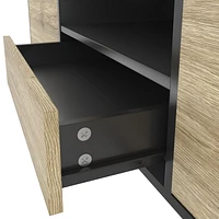 Bestar Alhena 63W TV Stand for 50 inch TV in black uv & sandy brown oak