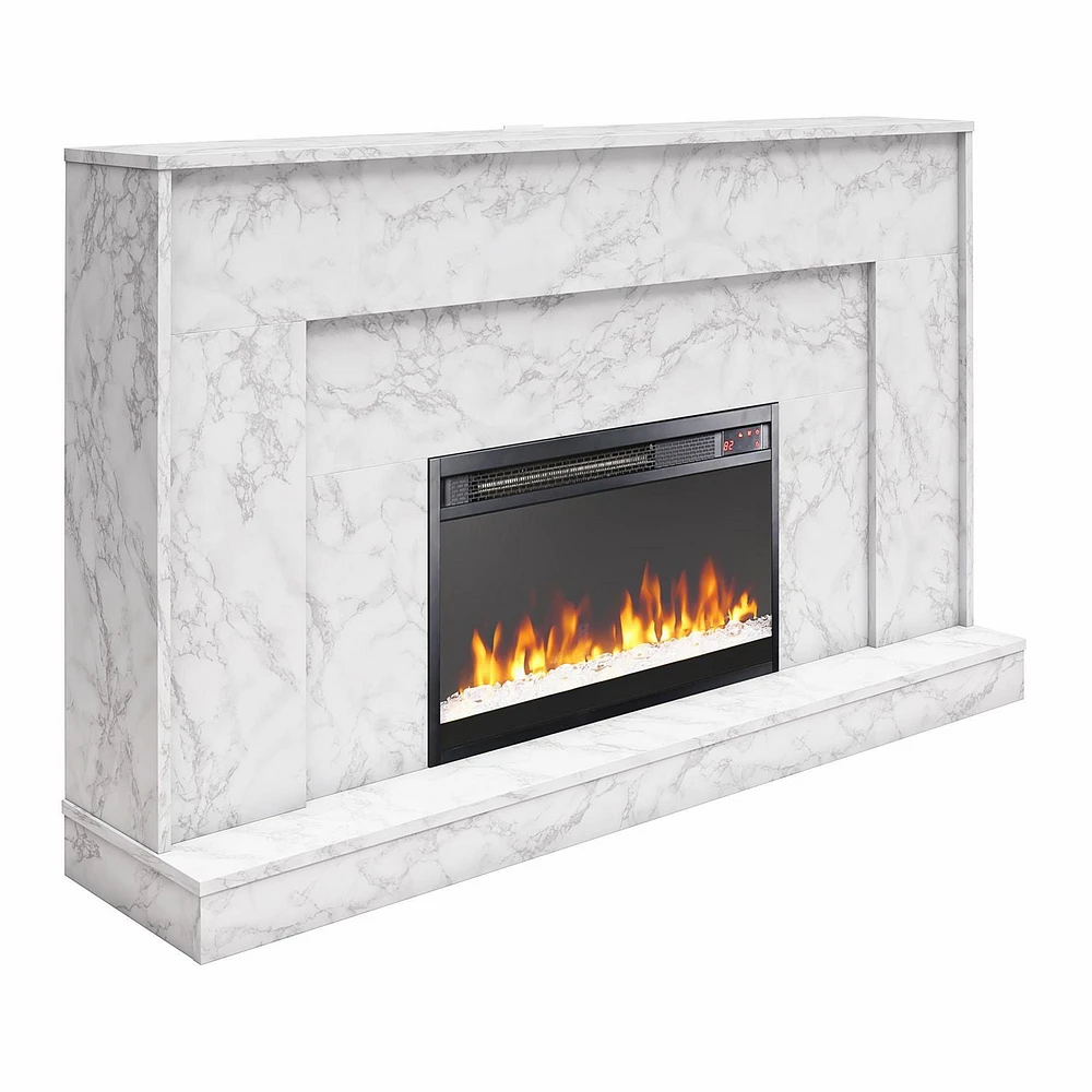 CosmoLiving Liberty Mantel Fireplace, Marbl