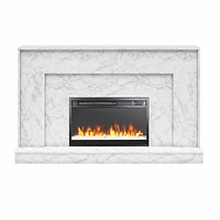 CosmoLiving Liberty Mantel Fireplace, Marbl