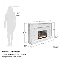 CosmoLiving Liberty Mantel Fireplace, Marbl