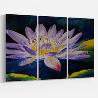 Design Art Purple Lotus Flower Canvas Print