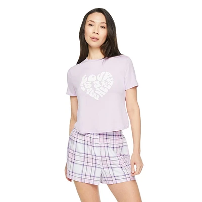 No Boundaries Women's Sleep Short 2-Piece Set, Sizes XS-XXL