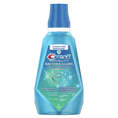 Rince-bouche Crest Protection contre les bactéries avec 1,5 % de peroxyde d’hydrogène, Menthe 1,0L