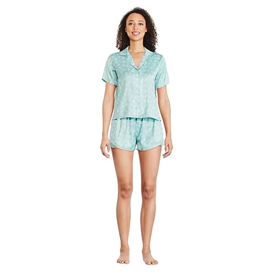 Pyjama 2 pièces en satin George pour femmes Tailles TP–TTG