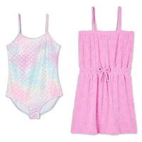 Ensemble 2 pièces avec maillot de bain et cache-maillot Bmagical pour filles Tailles TP-G