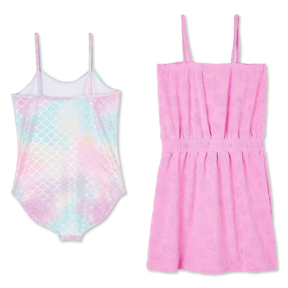 Ensemble 2 pièces avec maillot de bain et cache-maillot Bmagical pour filles Tailles TP-G