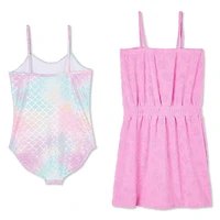Ensemble 2 pièces avec maillot de bain et cache-maillot Bmagical pour filles Tailles TP-G