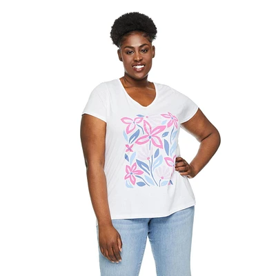 T-shirt avec encolure en V George Plus pour femmes Tailles 1X-4X