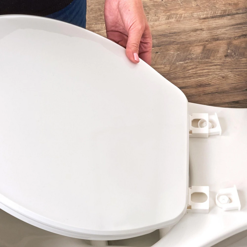 Clorox Antimicrobial Elongated Beveled Plastic Toilet Seat, Antimicrobial protection