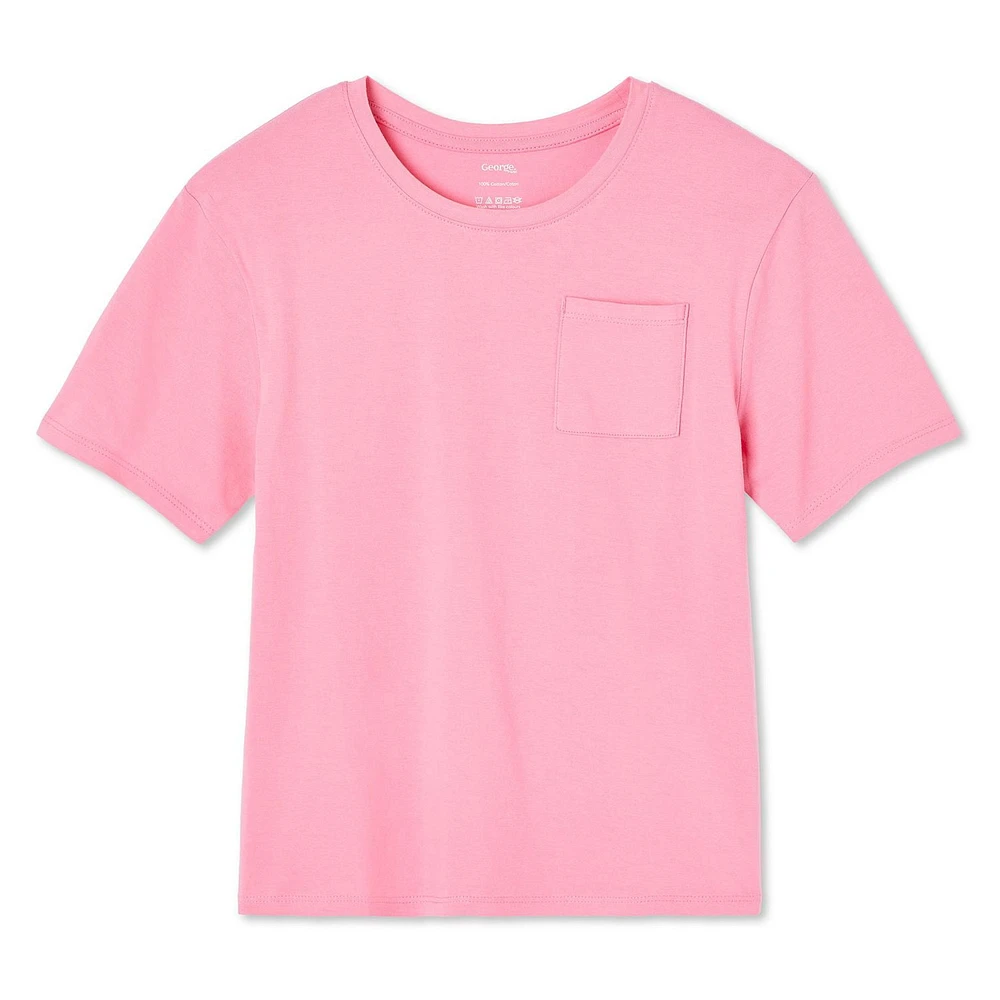 T-shirt à manches courtes avec pochette George pour filles Tailles TP–TG