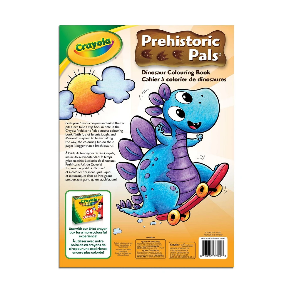 Crayola Prehistoric Pals Colouring Book, 176 Pages, 176 Colouring Pages