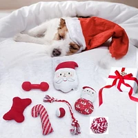 Vibrant Life 8 Piece Large Dog Toy Stocking, Red, 8 Pieces