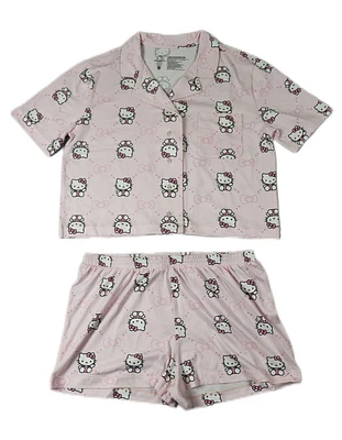 LICENSED LADIES HELLO KITTY NOTCH COLLAR SHORT PYJAMA SET