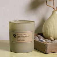 Hometrends 7.5oz CARAMEL LATTE Scented Frosted Jar Candle, 7.5oz fragranced candle