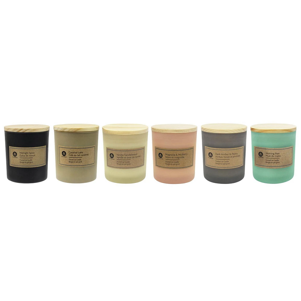 Hometrends 7.5oz MIDNIGHT SPICE Scented  Frosted Jar Candle, 7.5oz fragranced candle