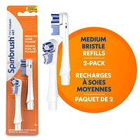 Têtes de rechange pour brosse à dents électrique Spinbrush PRO CLEAN, soies moyennes, 2 unités Spinbrush PRO CLEAN