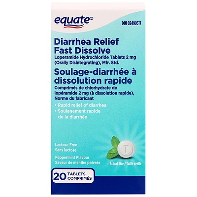 Soulage-diarrhée à dissolution rapide 20 comprimes