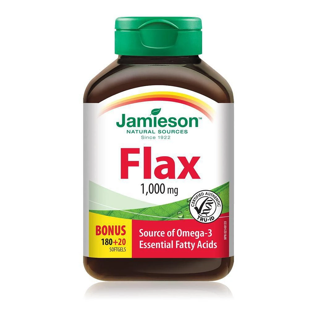 Jamieson Flax 1,000 mg Softgels, 180+20 softgels